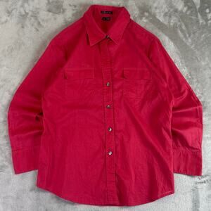 Theory Red Button Up Shirt Womens Large Long Sleeve Minimal Designer Top